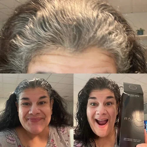 Avant / après cheveux gris